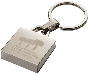 Bring Your Own Bag Shopping Bag Keychain (Silver)